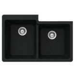 Houzer ALIVE N-175U MAGMA Schock-Houzer Alive Series N-175U Undermount 60/40 Double Bowl Kitchen Sink, Magma