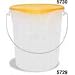 Rubbermaid Commercial 5729-24 Polypropylene Storage Container without Lid, Round, 14" Height, Clear