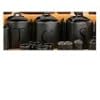 BLACK CERAMIC TEXT TEA / COFFEE / SUGAR JARS + Multi Function Scissors
