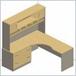 Bush Furniture Natural Cherry Corsa Series L-Shape Computer Desk with Hutch