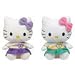 TY Beanie Babies - HELLO KITTY ( Set of 2 - Peace Dresses Aqua & Purple )
