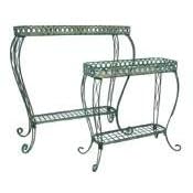 AUSTRAM 30 Antique Green Rectangle Queen Anne Plant Stand by 