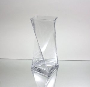 Wgv Clear Square Twist Block Glass Vase 10 Inch Shopswell