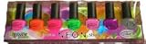 Color Club Neon Flower Power Nail Lacquer/Polish 7pc- 1ea 6 Best Selling Neons + Free Vivid Top Coat .6oz Each