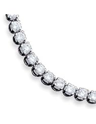 Sterling Silver Fancy CZ Necklace QH1078-17"