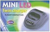 Black Elegant Compact Size MINI LCD Twin Desktop Charger, For Nokia 3310, 3390, 3360 Cell Phones, Two Battery Charger Charges Phone Battery and Spare Battery at The Same Time. Rapid battery charging drop-in fast charger, Double integrated circuits. Adaptor Included