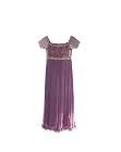 Modern and Trendy Indian and Pakistani Party Wear. Lavender Pleated Chiffon Kameez with Embellished Crochet Bodice with Pure Silk Straight Pants and Lavender Chiffon Dupatta. Pakistani Designer Outfit. High Quality Fabric and Delicate Embellishements. Size (Small)