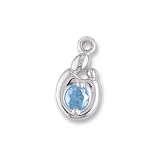 Mother and Child Genuine Aquamarine Charm