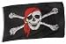 Piratenflagge - Pirat mit rotem Kopftuch