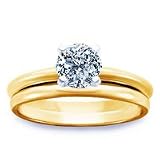 Image of 0.75 Carat F/VS2 Round Certified Diamond Matched Wedding Set in 18ct Solid Yellow Gold