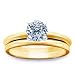0.75 Carat F/VS2 Round Certified Diamond Matched Wedding Set in 18ct Solid Yellow Gold