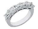 1.25 carat emerald cut diamonds 5 stone ring WHITE GOLD