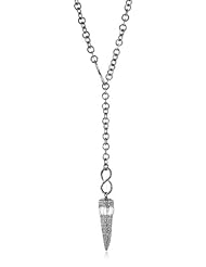 Deanna Hamro Atelier "Y" Black Diamond Pave Horn Adjustable Necklace