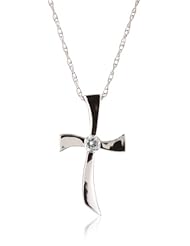 Kobelli 0.05 Cttw Large Diamond Cross Pendant Necklace