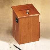 Buddy Products 5622-11 Solid Wood Suggestion Box With Locking Top, 7-1/2W X 7-1/4D X 10H, Medium Oak