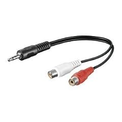 0.2m 2x Cinch Kupplung auf 3.5mm stereo Klinkenstecker