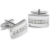 Clear Band Cufflinks with Swarovski crystal