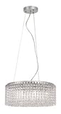Trans Globe MDN-1002 Six Light Round Chandelier, Polished Chrome Finish with Clear Crystal