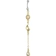 Gold Toned Hanging Crystal Baby Phat Belly Ring