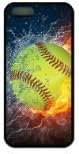 Popular Softball Fire and Ice DIY Rubber Black iphone 5/5s Case Perfect By Custom Service