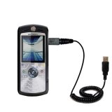 Coiled Power Hot Sync and Charge USB Data Cable w/ Tip Exchange for the Motorola SLVR L7 - Gomadic Brand