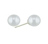 14K White Akoya Cultured Pearl Stud Earrings