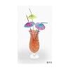12 hibiscus parasol drinking Straws paper drink umbrellas