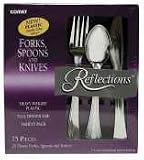 Plastic Cutlery, 25 ea Forks/Knives/Spoons, 75/PK, Silver