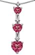 Heart-Cut Pink Topaz Three-Stone Gemstone Pendant