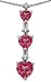 Heart-Cut Pink Topaz Three-Stone Gemstone Pendant