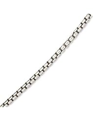 Sterling Silver 34 Inch Oxidized Rounded Box Chain Necklace - 1.6mm Wide