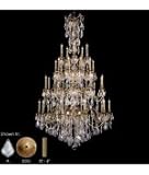 IMAGE OF American Brass and Crystal CH9827-O-08G-PI Billagio 35 Light Large Foyer Chandelier in Silver with Clear Precision Teardrop crystal
