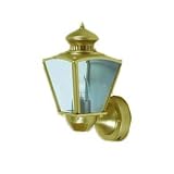 Designers Edge L-2552PB 15-1/2-Inch Dual Eye Motion-Activated Outdoor One-Light Upward Wall Sconce, Polished Brass with Beveled Glass