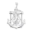 Sterling Silver Mariner Cross Pendant with 20 Inch Sterling Silver Chain