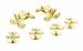 Yellow gold plated crossed golf clubs and golf ball cufflinks and shirt studs formal set with presentation box. Made in the U.S.A