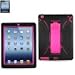 (Silicone Case + Protector Cover) Hard Case For IPAD 3 / New IPAD Black/Pink (SLCPC08-IPAD3BKHPK)