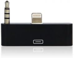 2020Products AUDIO SUPPORTED ADAPTER 8-pin/3.5mm to 30-Pin iPhone 5, iPod Touch, iPod Nano- Non-Retail Packaging - Black
