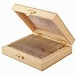 AmScope PS25 Prepared Microscope Slide Set for Basic Biological Science Education, 25 Slides, Includes Fitted Wooden Case