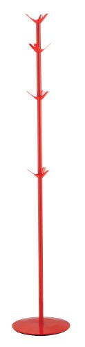 Adesso WK2066-08 Blossom Coat Rack, Red Finish with Red Hooks