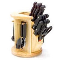 Farberware 25 Piece Cutlery Wood Carousel