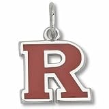 Rutgers Scarlet Knights 3/8 R Enameled Charm - Sterling Silver Jewelry