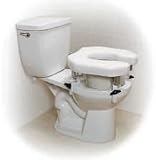 Open Padded Raised Toilet Seat with Four Locking Brackets