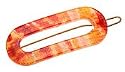 France Luxe Mini Oval Barrette on Tige Boule - Tye Dye Orange