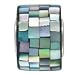 Black Mother of Pearl Mosaic and Sterling Silver Bead Drum Shaped Charm for European Charm Bracelet