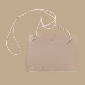 Name Badge Productions - 4 x 3 Inch Name Badge Holder - Elastic Cord - Top-Loading - Durable - Reusable - 100 per pkg (White)
