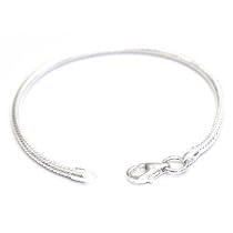 8"inch - Sterling Silver Snake Chain, Made in Italy , High Quality 925 Italian Silver - Chain Is 3mm Diameter Design to Fit and Compatible with : Pandora,chamilia,biagai Etc....... Size Is 8"