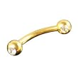 Gold Plated Eyebrow - Ball with Clear CZ - Sold as a Pair
