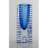Glass Blue Sommerso Vase 100% Handblown Art H8