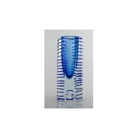 Glass Blue Sommerso Vase 100% Handblown Art H8