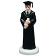 Boy Graduation Cake Topper Figure - Black Robe